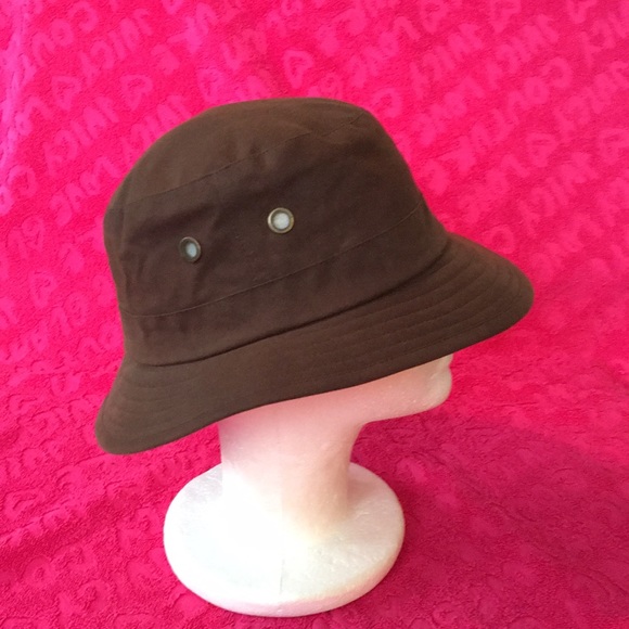 Henschel Hat Co 💯 cotton oil cloth all weather bucket hat rain cap vented USA - Picture 3 of 15